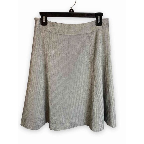 Tweed A-line Skirt with Silver Pin stripes 6P - Picture 1 of 5